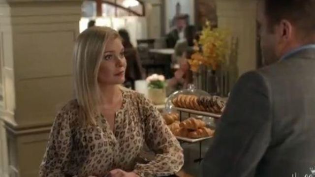 Leopard Blouse worn by Stephanie Borden (Kylee Evans) in Good Witch Season 6 Episode 3