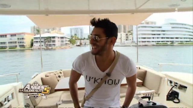 Sunglasses aviator Ray-Nan Gold Samir Benzema in The Angels of reality tv 5