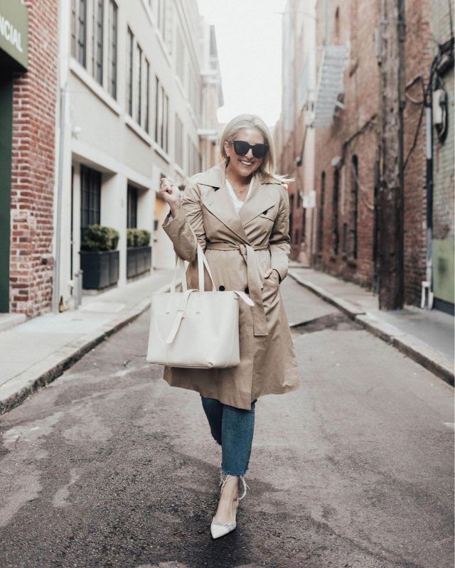 The Mod­ern Trench Coat of Kat Ensign on the Instagram account @katwalksf