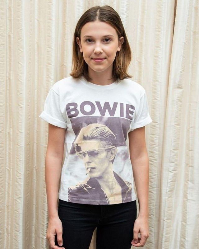 Le t-shirt David Bowie porté par Millie Bobby Brown sur son compte Instagram @milliebbrownhair