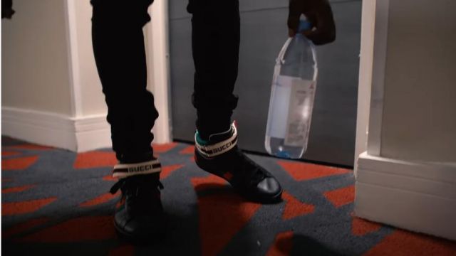 Gucci Bande de Nouveau Ace High-Top Sneakers porté par Jack Garçon dans tSpittin Faits (official Music Video)