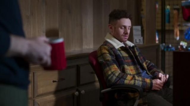 Scotch & Soda Plaid Faux Shearling Lined Wool Blend Trucker Jacket worn by Josh (Theodore Bhat) in In the Dark Season 2 Episode 6