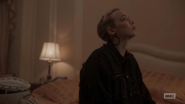 Noir hoop boucles d'oreilles portées par Villanelle (Jodie Comer) dans le Meurtre de Veille (S03E06)
