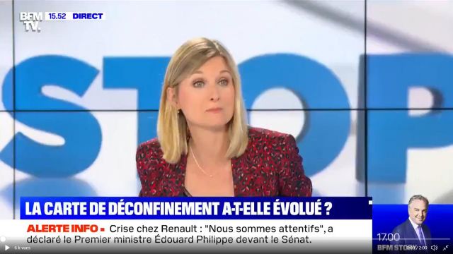 The jacket leopard print by Karine of Ménonville on BFMTV