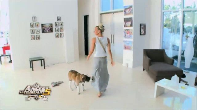 La jupe grise longue de Amélie Neten dans Les Anges de la télé-réalité 5
