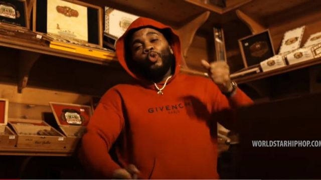Givenchy Paris Logo Vintage Hoodie worn by Kevin Gates in Wetty Freestyle  (Official Music Video - WSHH Exclusive) | Spotern