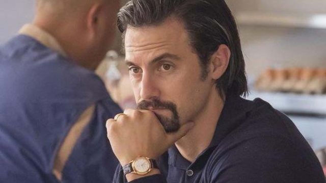 The watch with black strap worn by Jack Pearson (Milo Ventimiglia) in This Is Us (S02E01)