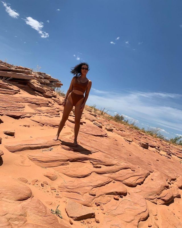 Myra Swim The Stel­la Cedar Top worn by Kourtney Kardashian Instagram May 25, 2020