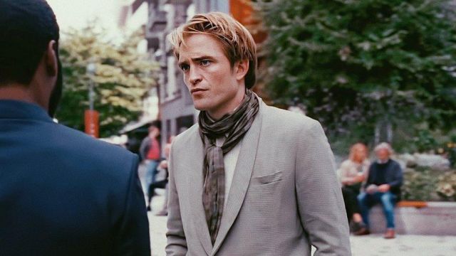 Grey Black Scarf worn by Robert Pattinson as seen in Tenet