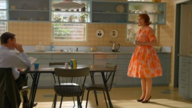 Orange floral dress worn by Beth Ann Stanton (Ginnifer Goodwin) in Why Women Kill (S01E10)