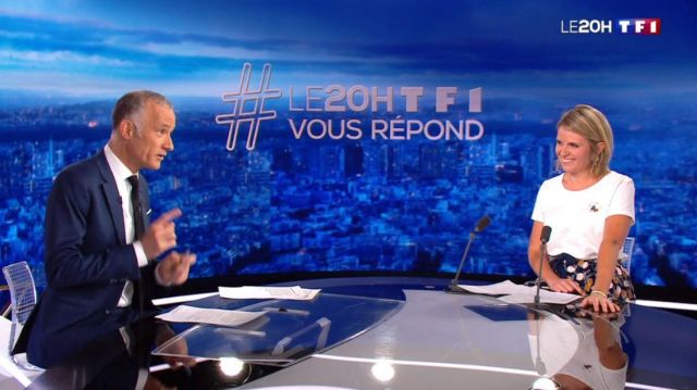 La falda estampada que lució Garance Pardigon en Le Journal de 20 heures de TF1