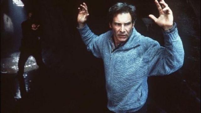 Powder Blue Quarter Zip Sweater/Cardigan  worn by Dr. Richard Kimble (Harrison Ford) as seen in The Fugitive