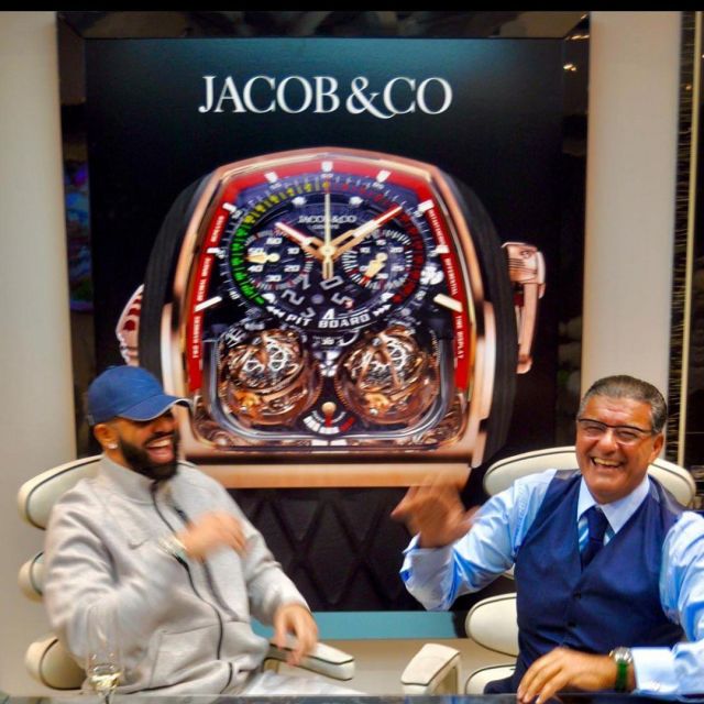 The promotional poster for the watch, Jacob & Co account on the Instagram of @champagnepapi 