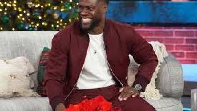 Burgundy bomber worn by Kevin Hart in The Kelly Clarkson Show