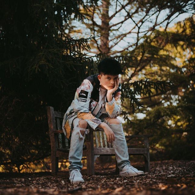 Supreme x The North Face jacket worn by Jacob Sartorius on his Instagram account @jacobsartorius 