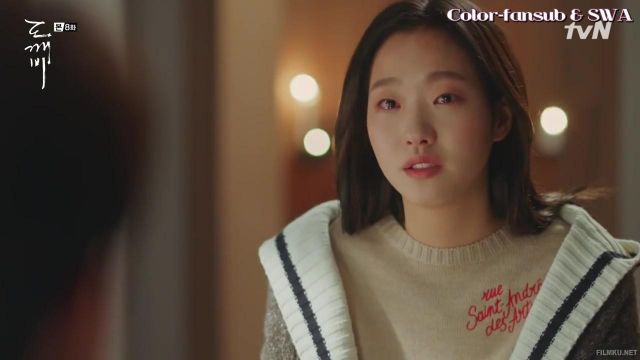 The sweater Maje St Andre des Arts worn by Ji Eun Tak (Kim Go-eun) in Goblin (S01E08)