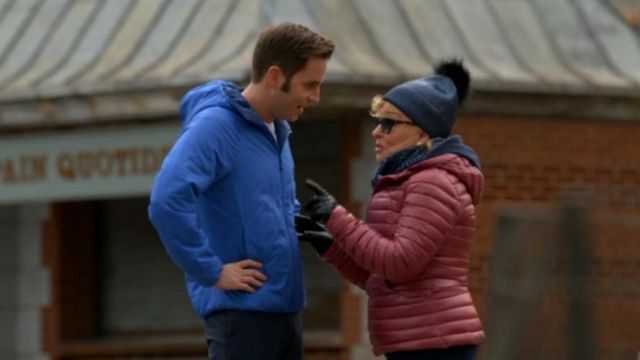 Dark Pink Quilted Jacket worn by Hadassah Gold (Bette Midler) in The Politician (S02E07)