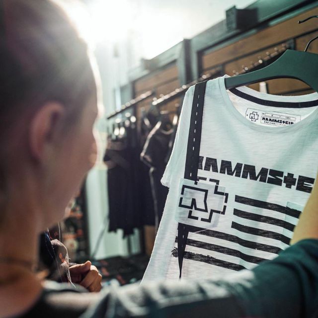 Rammstein white woman t-shirt on the Instagram account of @rammsteinshop