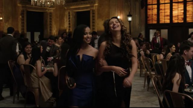 Pleated Bodice Gown w/ Overskirt worn by Ani Achola (Grace Saif) in 13 Reasons Why (S04E09)