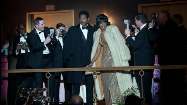 White Fur Long coat worn by Aretha Franklin (Jennifer Hudson) as seen in Respect