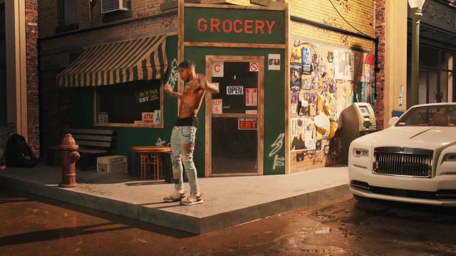 New Balance Sneakers worn by NLE Choppa in his Walk Em Down music video feat. Roddy Ricch