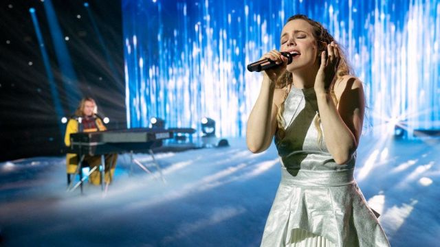 Silver tank dress worn by Sigrit Ericksdottir (Rachel McAdams) in Eurovision Song Contest: The Story of Fire Saga