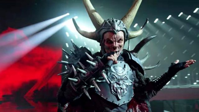 Horn helmet worn by Moon Fang in Eurovision Song Contest: The Story of Fire Saga