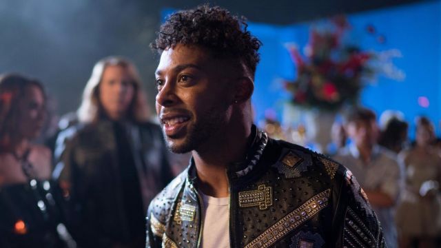 Leather bomber jacket worn by John Lundvik in Eurovision Song Contest: The Story of Fire Saga