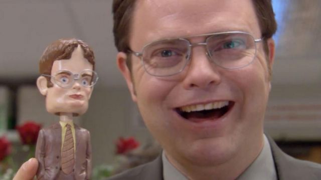 The figurine Bobblehead of Dwight Schrute (Rainn Wilson) in The Office (US)