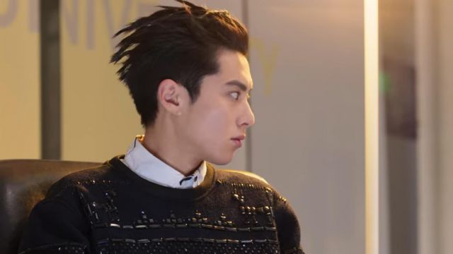 Black embellished sweater worn by Dao Ming Si (Dylan Wang) as seen in  Meteor Garden