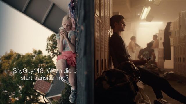 Multicolor trippy crop top worn by Jules Vaughn (Hunter Schafer) in Euphoria (S01E03)