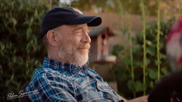Blue Plaid Shirt worn by Roy (J. K. Simmons) in Palm Springs