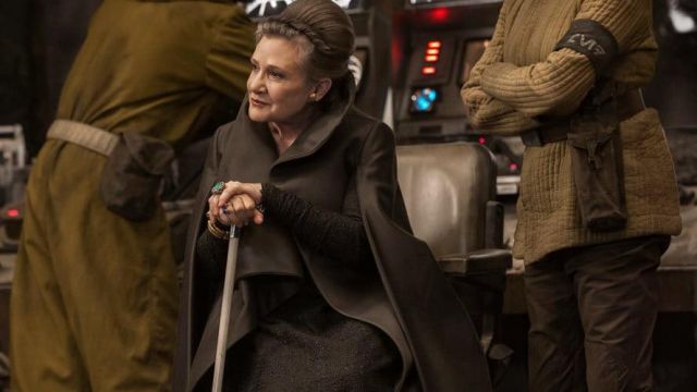 The cane Leia Organa (Carrie Fisher) in Star Wars : The Last Jedi
