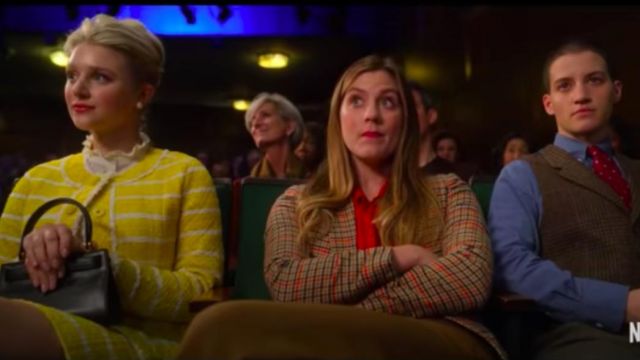 Marc Jacobs Yellow Stripe Jacket worn by Alice Charles (Julia Schlaepfer) in The Politician (S02E01)