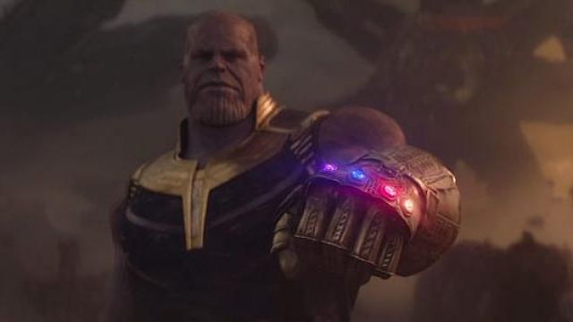 The replica of the glove of Thanos (Josh Brolin) in Avengers : Infinity War