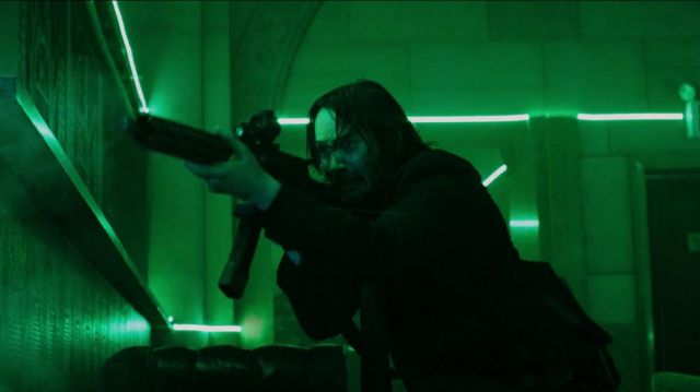 The assault rifle MPX used by John Wick (Keanu Reeves) in John Wick : Parabellum