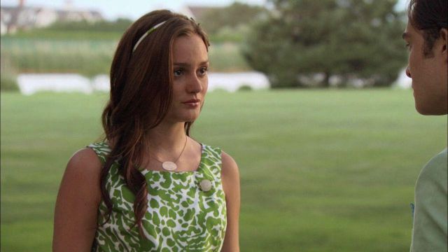 Milly Green Leaf Print Dress worn by Blair Waldorf (Leighton Meester) in Gossip Girl (S02E01)