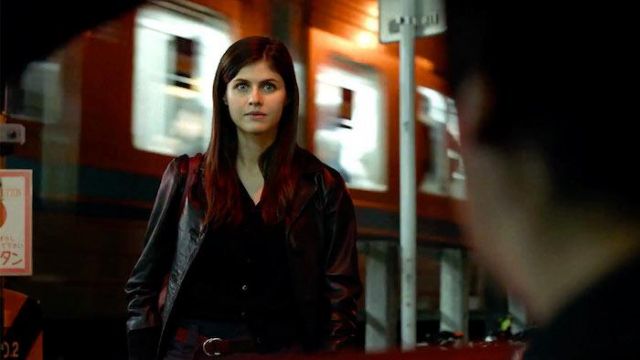 Black Leather Jacket worn by Margaret (Alexandra Daddario) in Lost Girls and Love Hotels movie