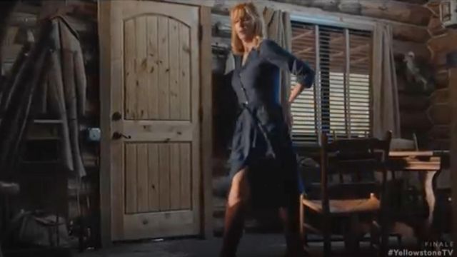 Suede Structured Cowboy Knee Length Boots worn by Beth Dutton (Kelly Reilly) in Yellowstone (S03E10)