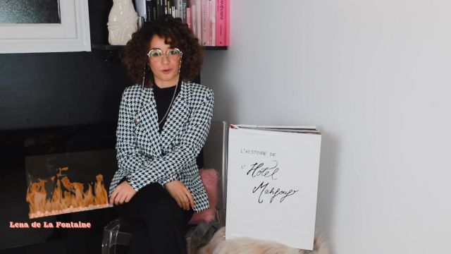 The blazer with houndstooth patterns worn by Léna Situations in the video I FOUND AN APARTMENT OMG! || Lena Situations