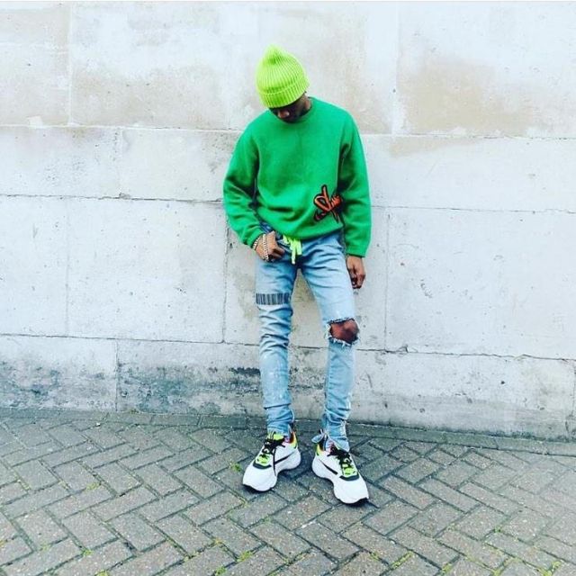 Jaffary Barcode Denim Jeans de Wizkid sur le compte Instagram de @jaffarystudios