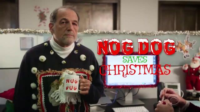Nog Dog mug that appears on the sketch "Late Show Is Releasing 900 New Christmas Movies" from The Late Show with Stephen Colbert (S05E32)