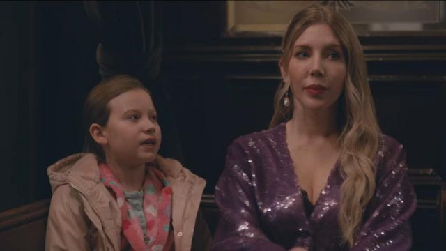Purple Sequin Dress of Katherine (Katherine Ryan) in The Duchess (S01E04)