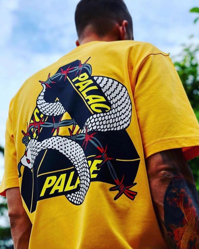 Palace Hesh Mit Fresh T-Shirt Yellow on the account Instagram of @stockxstreetwear