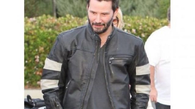 Biker Jacket worn by Keanu Reeves on the street