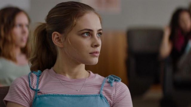 Ribbed Pink And White Striped Baby Tee Worn By Tessa Young Josephine Langford In After Spotern