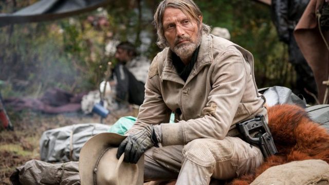 Suede Jacket worn by Mayor Prentiss (Mads Mikkelsen) in Chaos Walking movie outfits