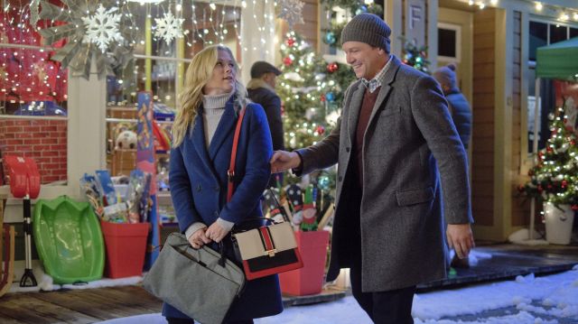 Blue Trench Coat of Melissa Merry (Alison Sweeney) in Good Morning Christmas!