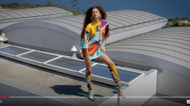 Pyer Moss OVERSIZED SCUBA T-SHIRT DRESS worn by Zendaya in the YouTube video Zendaya and a Drone • InStyle September Issue | InStyle