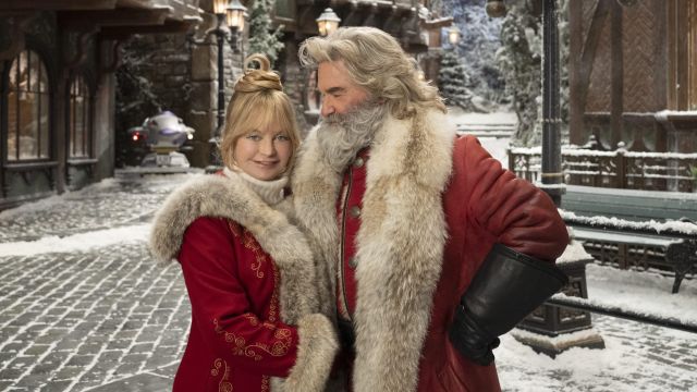 Long Red Shearling Coat worn by Santa Claus (Kurt Russell) in The Christmas Chronicles: Part Two movie wardrobe
